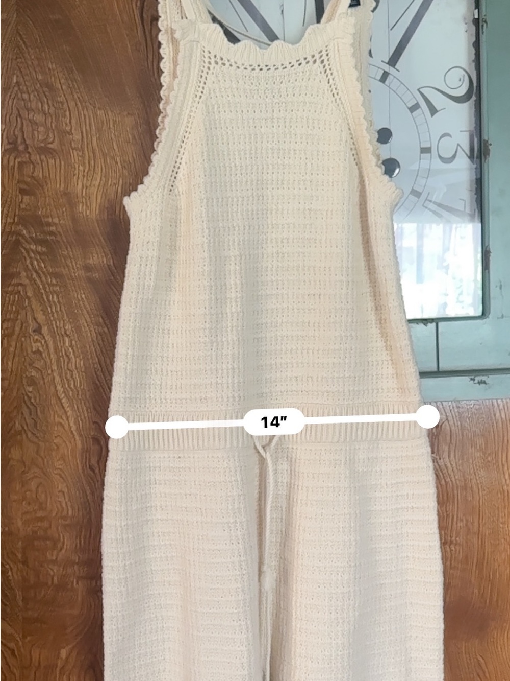 Universal Thread Cream Crochet Knit Jumpsuit Romper - Picture 4 of 5